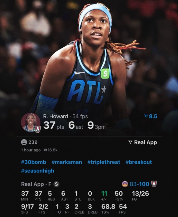 8868体育网页版-瑞尼-霍华德多次单场投进9+三分 WNBA历史首人